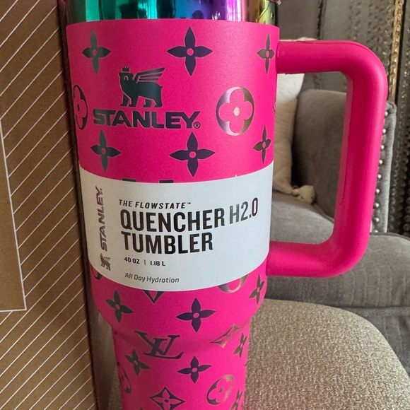 Stanley’s Hot Pink 40oz Tumbler with LV designs. New. - Picture 3 of 8